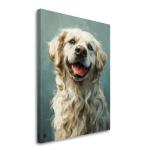 Retriever (Curly Coated) Painted Illustration - Canvas Art Print, Dog Portrait, Canine Artwork, Animal Lovers Collectable, Home Decor, Pet Enthusiast Gift