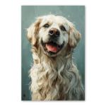 Retriever (Curly Coated) Painted Illustration - Canvas Art Print, Dog Portrait, Canine Artwork, Animal Lovers Collectable, Home Decor, Pet Enthusiast Gift