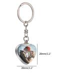 Personalised Heart Ashes Urn Ash Keyring Photo Text Metal Cremation Verse Boxed Family Pets Friends Gift