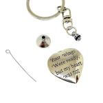 Personalised Heart Ashes Urn Ash Keyring Photo Text Metal Cremation Verse Boxed Family Pets Friends Gift