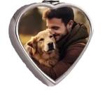 Personalised Heart Ashes Urn Ash Keyring Photo Text Metal Cremation Verse Boxed Family Pets Friends Gift