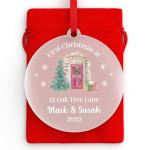 Beecreative First Christmas In Your New Home Ornament - Personalised 1st Xmas New House Home - Housewarming Gift For Couples - Tree Decoration With Red Bag