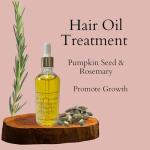 Natural, Vegan Hair Oil Treatment with Pumpkin See Oil & Rosemary - 7 plant based oils to Promote Growth & Nourishes & Hydrates Scalp & Hair - All hair Types (100ml)