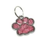 Personalised Pet Paw ID Tags Dog ID/Cat ID Bling Tag Name ENGRAVING (Blue)