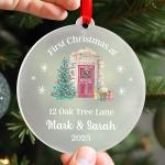 Beecreative First Christmas In Your New Home Ornament - Personalised 1st Xmas New House Home - Housewarming Gift For Couples - Tree Decoration With Red Bag