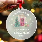 Beecreative First Christmas In Your New Home Ornament - Personalised 1st Xmas New House Home - Housewarming Gift For Couples - Tree Decoration With Red Bag