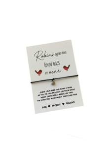 Robin bracelet | Bereavement gift | Robin wish string | Robins appear when loved ones are near gift Mother's day present for her