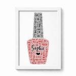 Violet Grace Personalised Nail Polish Word Art Print - Nail Technician Beauty Salon Wall Art Picture - A5, A4, A3 Poster, Prints & Framed