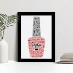 Violet Grace Personalised Nail Polish Word Art Print - Nail Technician Beauty Salon Wall Art Picture - A5, A4, A3 Poster, Prints & Framed