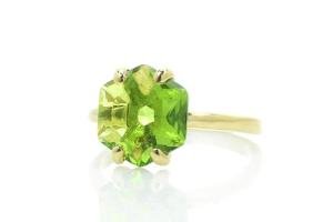 Unique Peridot Ring - Handmade Statement Gold Rings - Artisan Birthstone Jewelry for Women - Engagement Ring, Gemstone Ring, Fashion Jewelry Ring for Her - Customizable Band
