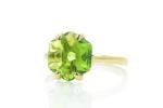 Unique Peridot Ring - Handmade Statement Gold Rings - Artisan Birthstone Jewelry for Women - Engagement Ring, Gemstone Ring, Fashion Jewelry Ring for Her - Customizable Band