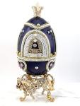 Pierre Lorren Imperial egg Carousel Music Box Handcrafted Horse Carousel HANDCARVED NATURAL Romanov style egg Austrian Crystal DIAMOND Ornaments Horse lovers Gift Ideas Collectible Egg Decoration