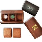 Personalized Watch Travel Case, Custom Watch Roll for Men, Classic PU Leather Watch Case with Removable Pillows & Solid Dividers for Storage and Display, Gift for Groomsmen, Father, Friend