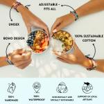 Made by Nami Surfer Beach Bracelet Men & Women - Braided Boho Summer Bracelets - Handmade Festival Jewellery - 100% Waterproof & Adjustable - Friendship Gift - Ethnic Hippie Style - U (Rainbow)