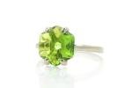 Unique Peridot Ring - Handmade Statement Gold Rings - Artisan Birthstone Jewelry for Women - Engagement Ring, Gemstone Ring, Fashion Jewelry Ring for Her - Customizable Band