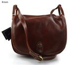 Ladies handbag leather bag clutch hobo bag shoulder bag crossbody bag made in Italy genuine leather brown