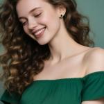 Weviway Sterling Silver Stud Earrings for Women, Green Emerald/Black Onyx Hypoallergenic Birthstone Earrings, Elegant Gemstone Jewellery Gifts for Her