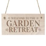 Garden Retreat Sign Engraved Hanging Garden Shed Summer House Sign Gift For Her Mum Nan Nanny Grandma