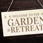Garden Retreat Sign Engraved Hanging Garden Shed Summer House Sign Gift For Her Mum Nan Nanny Grandma