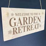 Garden Retreat Sign Engraved Hanging Garden Shed Summer House Sign Gift For Her Mum Nan Nanny Grandma