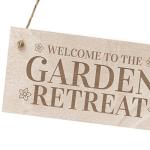 Garden Retreat Sign Engraved Hanging Garden Shed Summer House Sign Gift For Her Mum Nan Nanny Grandma