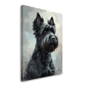 Bouvier Des Flandres Painted Illustration - Canvas Art Print, Canine Elegance, Dog Lover's Delight, Home Decor Accent, Detailed Portrait, Pet Enthusiast's Collectible