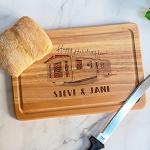 Personalised Names Caravan Happy Holiday Home Rectangle Chopping Board Gift