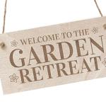 Garden Retreat Sign Engraved Hanging Garden Shed Summer House Sign Gift For Her Mum Nan Nanny Grandma