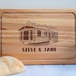 Personalised Names Caravan Happy Holiday Home Rectangle Chopping Board Gift