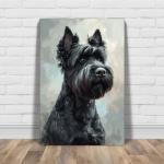 Bouvier Des Flandres Painted Illustration - Canvas Art Print, Canine Elegance, Dog Lover's Delight, Home Decor Accent, Detailed Portrait, Pet Enthusiast's Collectible