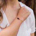 Tourmaline Chip Bead Bar Bracelet in 14k Gold Fill