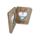 Pet Loss Dog or Cat Memorial Personalised Double Photo Frame Gift, Twin Wooden Picture Frame with Engraved Name, Paw Prints and the Quote You Left Your Paw Prints On Our Hearts