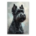 Bouvier Des Flandres Painted Illustration - Canvas Art Print, Canine Elegance, Dog Lover's Delight, Home Decor Accent, Detailed Portrait, Pet Enthusiast's Collectible