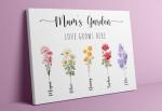 Personalized Mum’s Garden Acrylic Sign with Birth Flowers - Custom Family Name Plaque - "Love Grows Here" Display