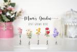 Personalized Mum’s Garden Acrylic Sign with Birth Flowers - Custom Family Name Plaque - "Love Grows Here" Display