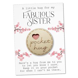 Maise & Rose Pocket Hug Token | Gift For Sister | Thinking Of You | Miss You | Pocket Hug From Sister | Cheer Up Gift From Brother| Sister Birthday | Get Well Soon | TKS