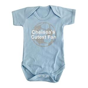 Little Secrets Clothing Chelsea Football Newborn Baby Bodysuit, Cutest Fan Blue Romper (3-6 Months)