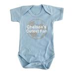 Little Secrets Clothing Chelsea Football Newborn Baby Bodysuit, Cutest Fan Blue Romper (3-6 Months)