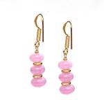 Gempires Lavender Quartz Beads Beaded Dangle Drop Earrings Handmade Crystal Jewelry For Women Hypoallergenic Dainty Gold Plated Earrings