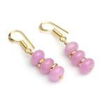 Gempires Lavender Quartz Beads Beaded Dangle Drop Earrings Handmade Crystal Jewelry For Women Hypoallergenic Dainty Gold Plated Earrings