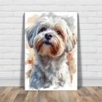 Lowchen (Little Lion Dog) Painted Illustration Canvas Art Print - Canine Decor, Pet Portrait, Domestic Animal, Home Styling, Dog Lover's Collectible