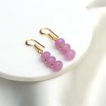 Gempires Lavender Quartz Beads Beaded Dangle Drop Earrings Handmade Crystal Jewelry For Women Hypoallergenic Dainty Gold Plated Earrings
