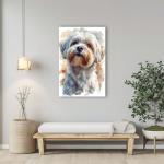 Lowchen (Little Lion Dog) Painted Illustration Canvas Art Print - Canine Decor, Pet Portrait, Domestic Animal, Home Styling, Dog Lover's Collectible