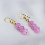 Gempires Lavender Quartz Beads Beaded Dangle Drop Earrings Handmade Crystal Jewelry For Women Hypoallergenic Dainty Gold Plated Earrings