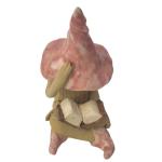 Fairy garden shy fairy, ceramic plant pot ornament, hand made and hand painted, reading a book of fairytales, pink hat and boots. Cross legged. ORIGINAL DESIGN MADE IN ENGLAND BY SALLY MOSS