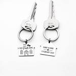 Wood's Good Set of 2 PERSONALISED Luxury Our First Home Keyring New House Owner Keyrings Housewarming Gifts for Couple New Home Gift Keyring New Homeowners Gift