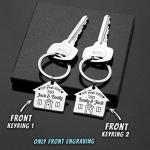 Wood's Good Set of 2 PERSONALISED Luxury Our First Home Keyring New House Owner Keyrings Housewarming Gifts for Couple New Home Gift Keyring New Homeowners Gift