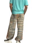 Handmade Tie-Dye Boho Pants – Hippie Lounge Trousers, Unisex Festival Clothing, Fair Trade Cotton Pants, Comfy Wide Leg Bottoms (Hippie, Yellow, One Size)