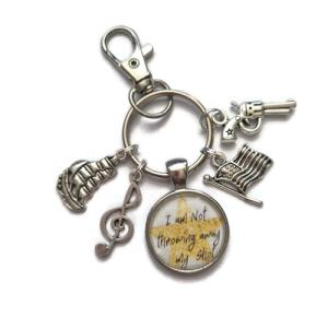 Not Throwing Away My Shot 20mm Handmade Glass cabochon Bag Clip Keyring Gift, Hamilton Musical Theatre Birthday Xmas Present