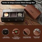 Personalized Watch Travel Case, Custom Watch Roll for Men, Classic PU Leather Watch Case with Removable Pillows & Solid Dividers for Storage and Display, Gift for Groomsmen, Father, Friend